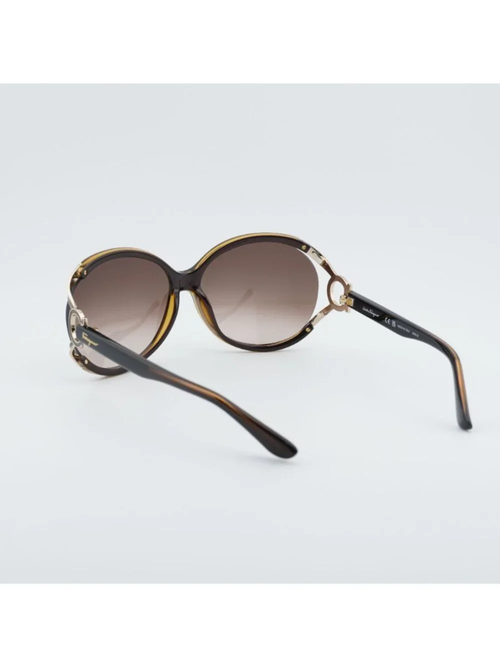 Salvatore Ferragamo SF600S 220 Sunglasses Brown Oval Frame, Brown Lenses